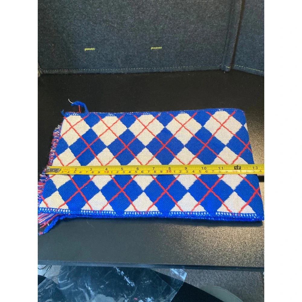 NFL Buffalo Bills Knit‎ Scarf Blue Red White Argyle Reversible Fringe Logo